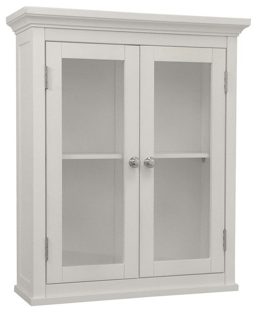Double Glass Windows Wall Mounted Storage Cabinet Transitional
