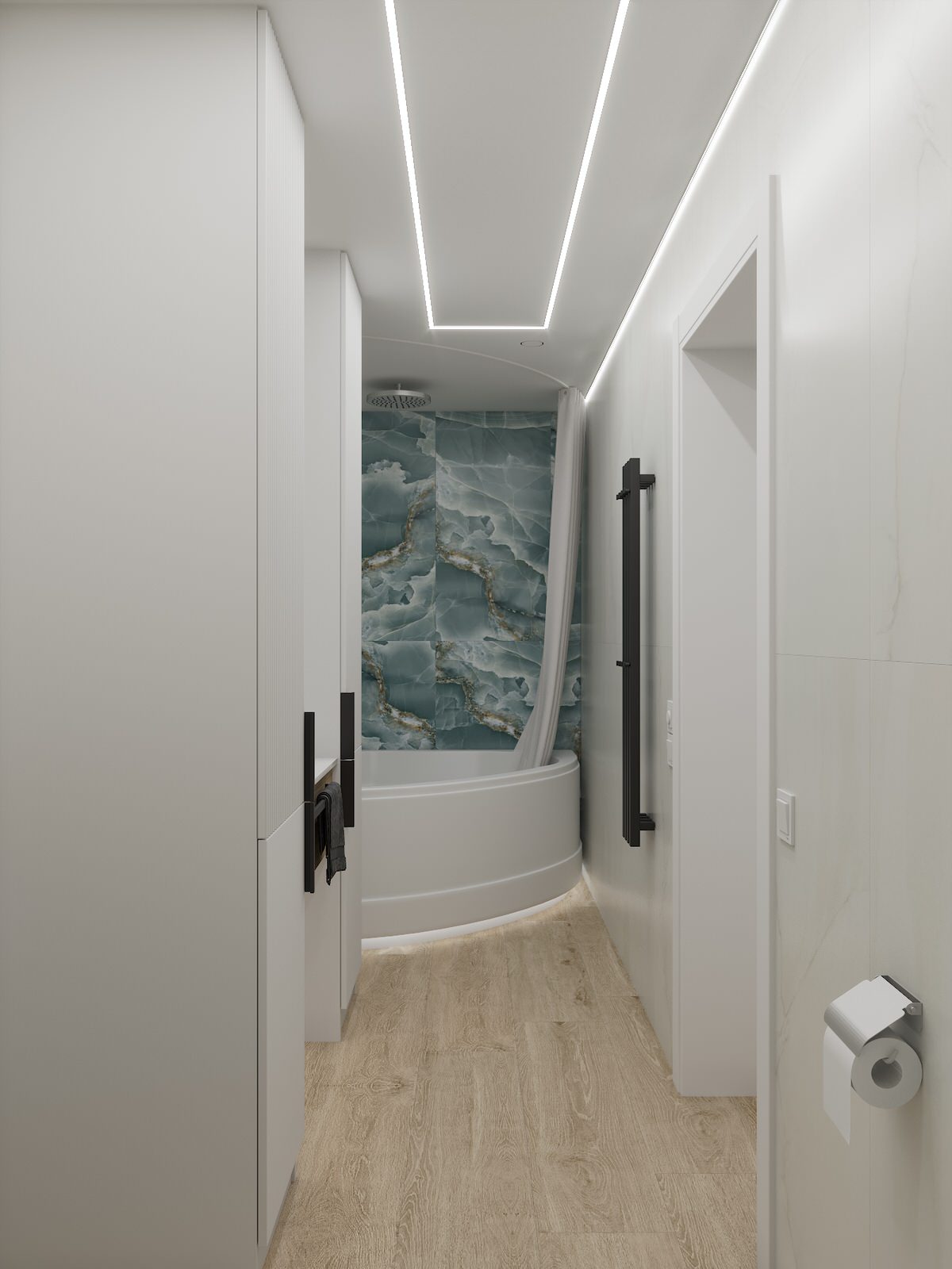 Визуализация дизайн-проекта квартиры 95 м кв, для пары с ребенком