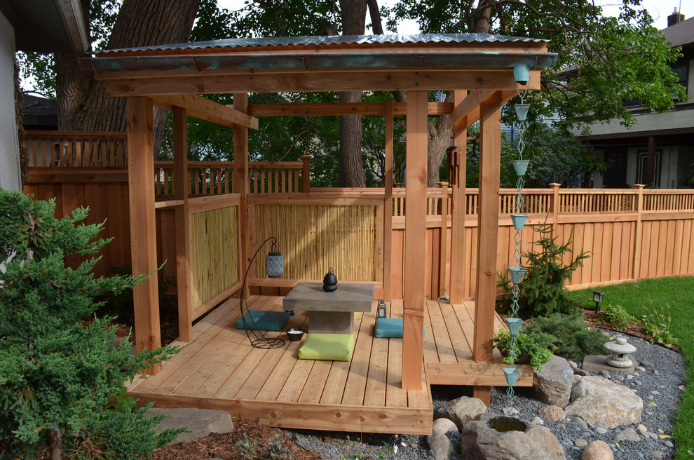 Inspiration for an asian backyard deck in Minneapolis.