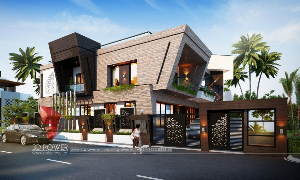 This is an example of an expansive asian one-storey duplex exterior in Other.