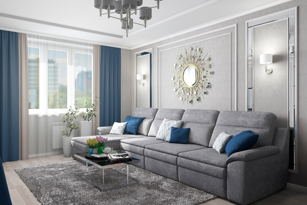 Дизайн интерьера трехкомнатной квартиры в ЖК "Граф Орлов"