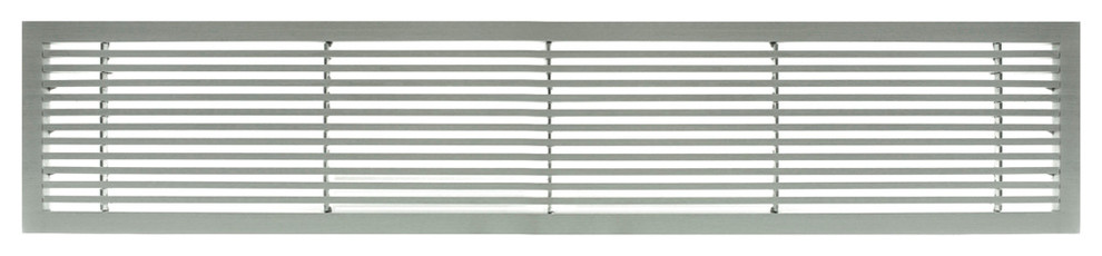 AG20 4"x30" Aluminum Fixed Bar Air Vent Grille, Brushed Satin