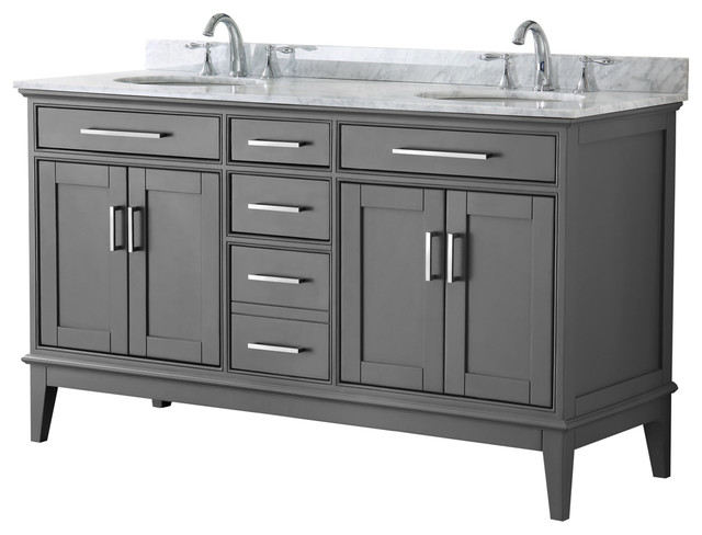 60 Inch Double Bathroom Vanity - Transitional - Bathroom Vanities And ...