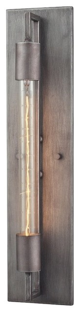 Laboratory 1-Light Sconce, Weathered Zinc, Bulb Included