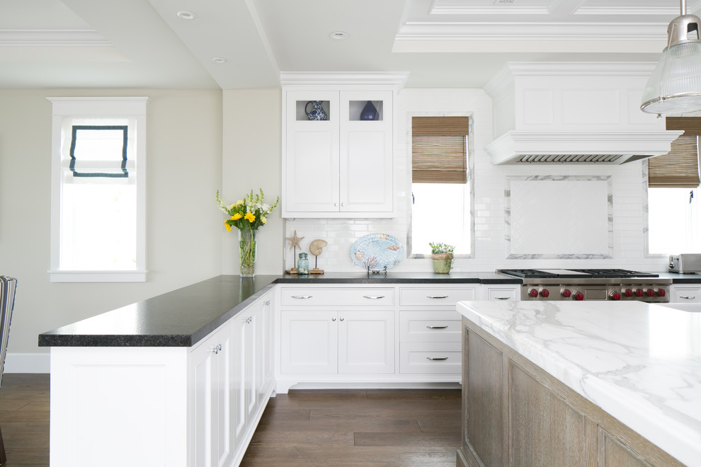 Example of a transitional kitchen design in Orange County