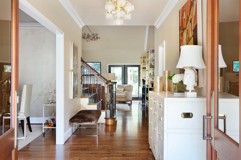 Transitional Suburban Haven, Full Home Design - Transitional - Entry ...