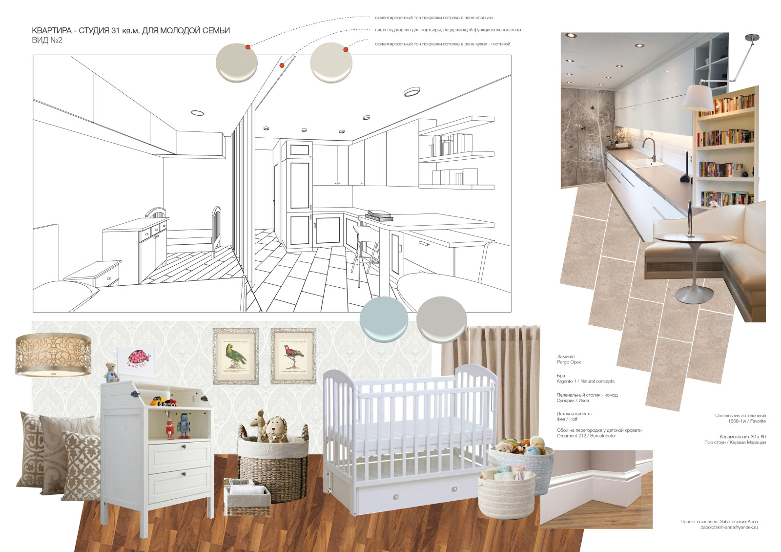 Концепция квартиры - студии 31 кв.м.