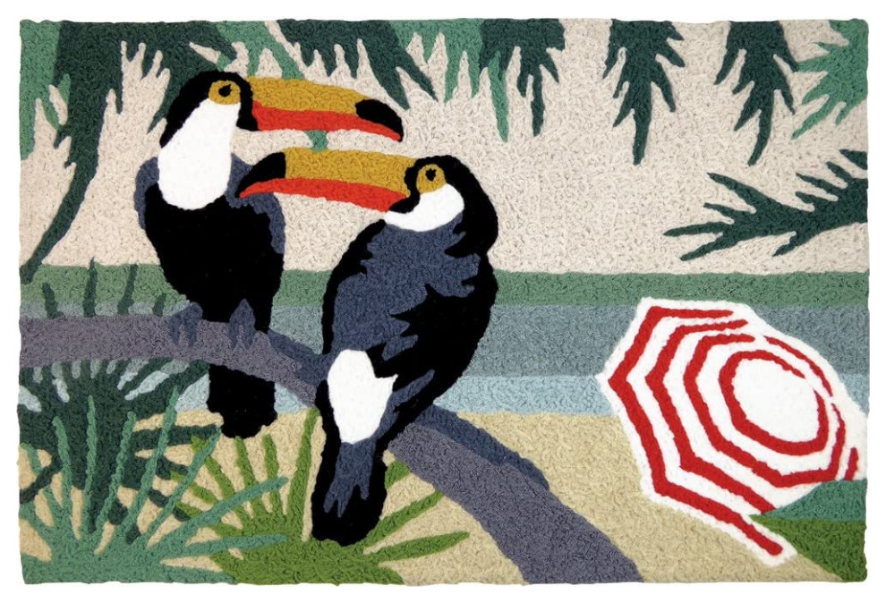 JellyBean Accent Rug Toucan Duo Tropical Outdoor Rugs by Uber
