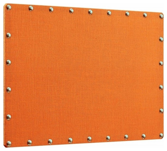 Linon Burlap Office Bulletin Board in Orange Contemporary Bulletin