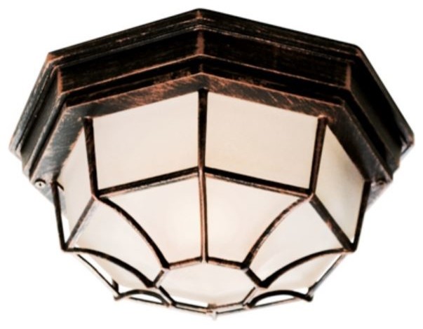 Trans Globe  Lighting, 40582 Benkert 5" Flushmount Lantern, Black Gold