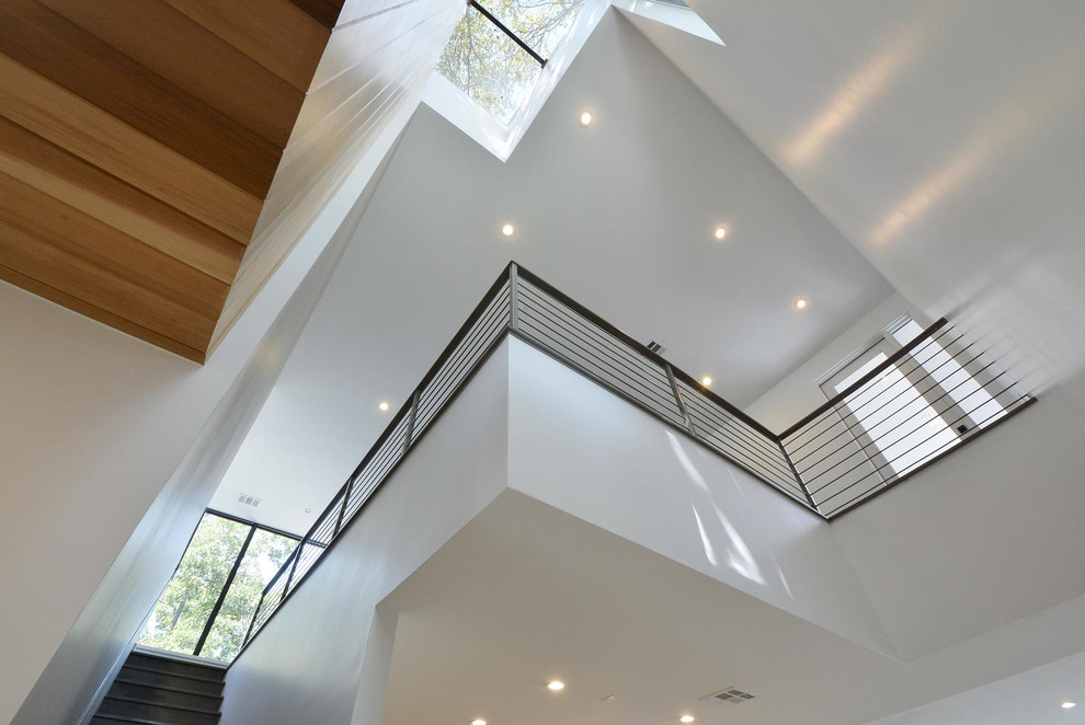 Inspiration for a modern staircase remodel in Austin