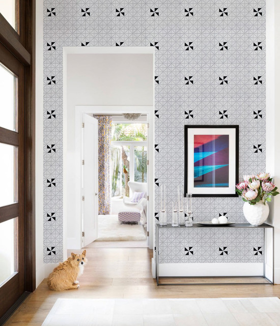 Modern Living Room Triangular Porcelain Mosaic Tile minimalistisch-wohnbereich