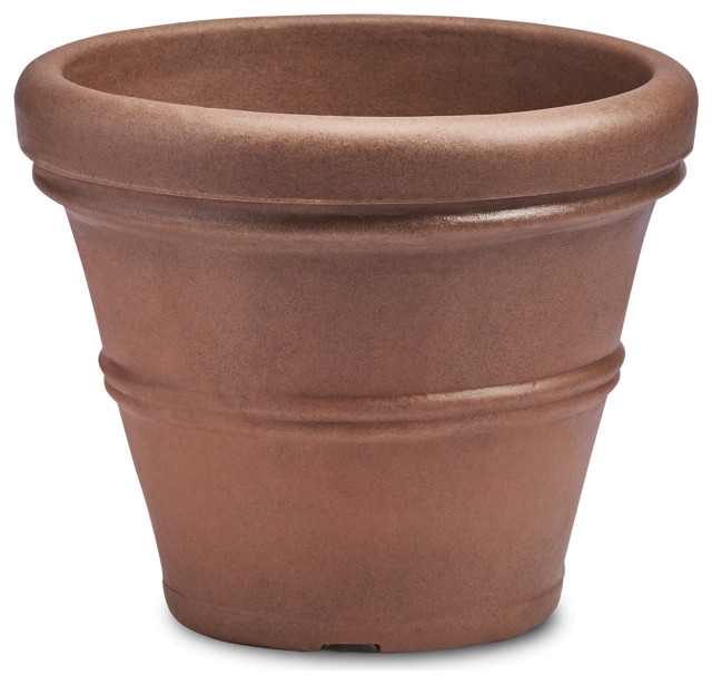 Crescent Garden Brunello Classic Rolled-Rim Plant Pot, 27" (Rust)