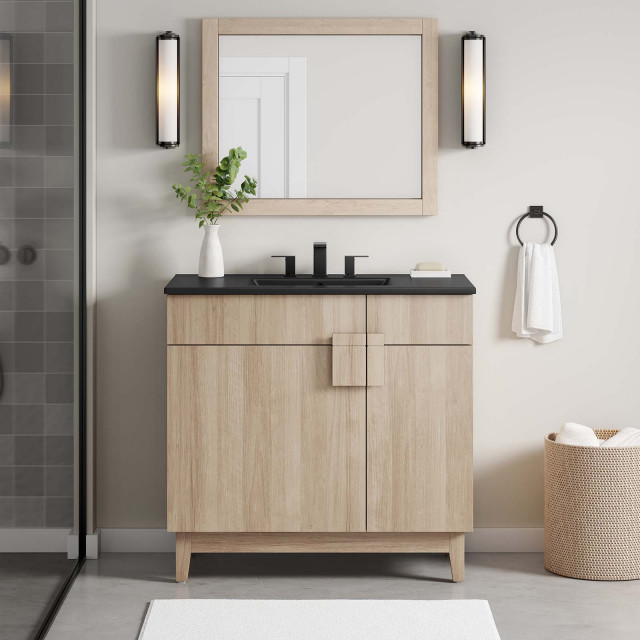 Miles 36" Bathroom Vanity - Black Oak - Transitional - Bathroom ...
