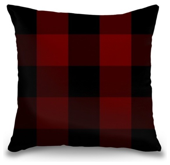 "Red Buffalo Plaid II" Outdoor Pillow Rustic Outdoor Cushions And