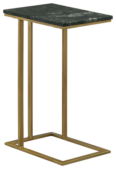 Vicente Accent Table With Marble Top Grey Side Table Gold   Home Design 