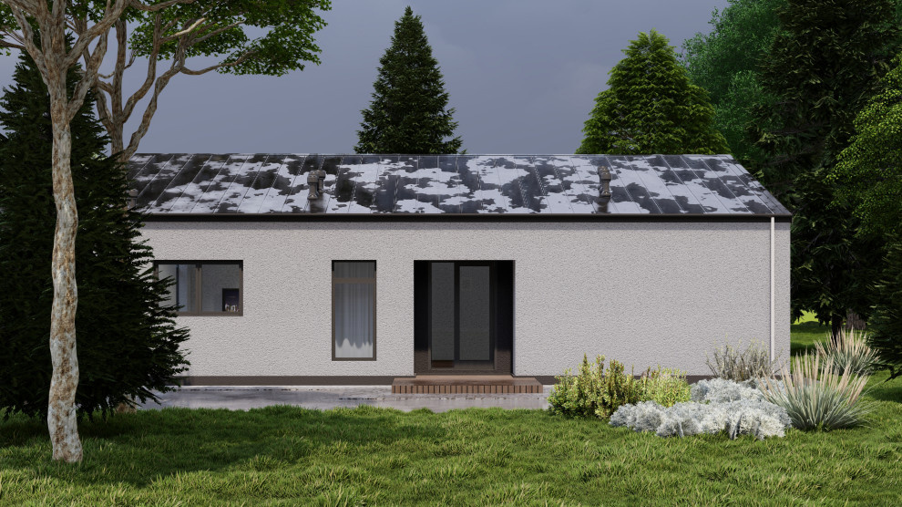 Одноэтажный дом с кухней-гостиной, вторым светом, кабинетом и двумя спальнями