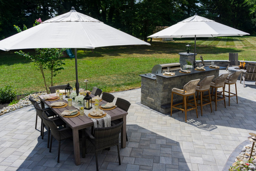 West Windsor, NJ: Rear Paver Patio & Outdoor Kitchen