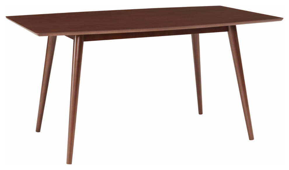 Mid Century Modern Dining Table, Splayed Legs With Large Sculpted Top