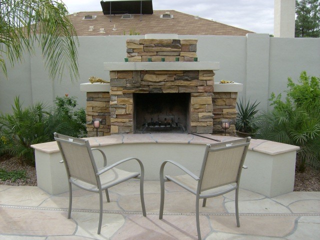 Example of a mountain style patio design in Phoenix