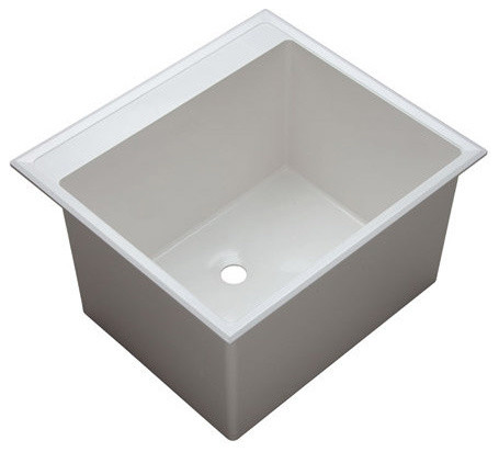 Proflo Pflt2522d 24 1 2 Single Basin Drop In Composite Laundry Sink White Whi Proflo Pflt2522d 24 1 2 Single Basin Drop In Composite Laundry Sink White Whi
