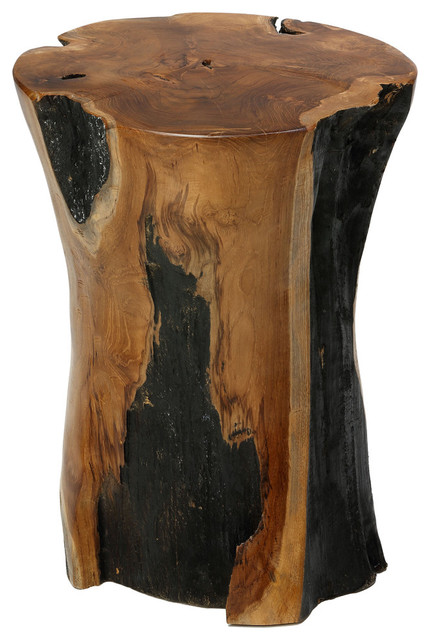 Hourgl Accent Tree Stump Table Solid Teak Wood Hourgl Accent Tree Stump Table Solid Teak Wood