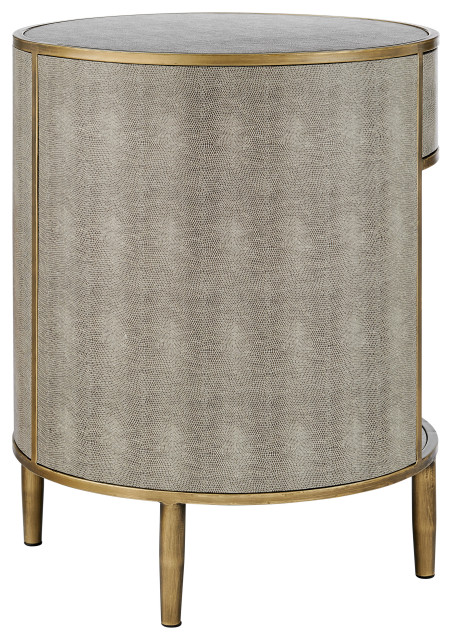 Loretta Faux Shagreen Side/ End Table - Midcentury - Nightstands And Bedside Tables - by New ...