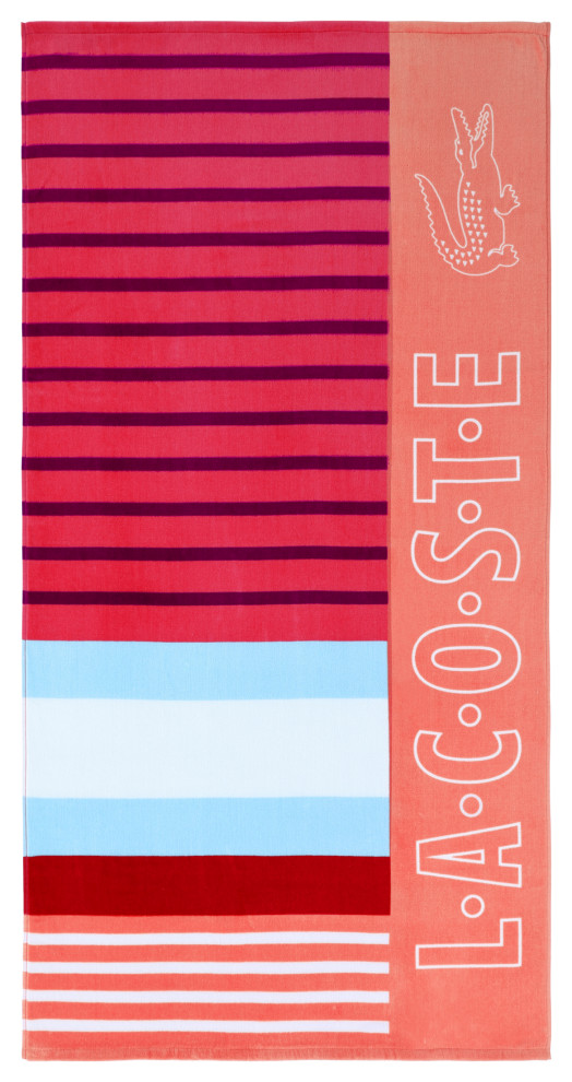 Lacoste Sporty Stripes 100 Beach Towel Modern Beach Towels by Sunham Home Fashions Houzz
