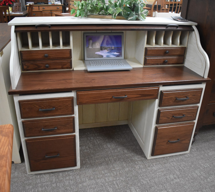 2-tone roll top desk