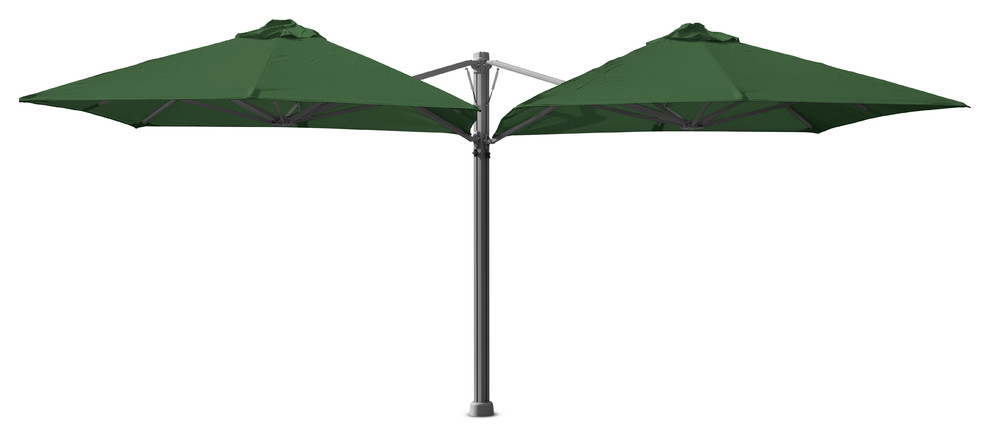 8 2 Square Duo Umbrella Wall Fitting And Led Lights Contemporary Outdoor Umbrellas By Shadowspec Umbrellas Usa