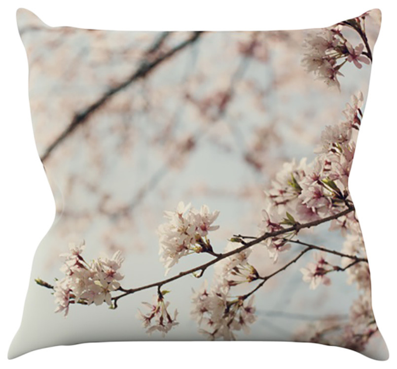 Catherine McDonald "Japanese Cherry Blossom" Throw Pillow, 16"x16"