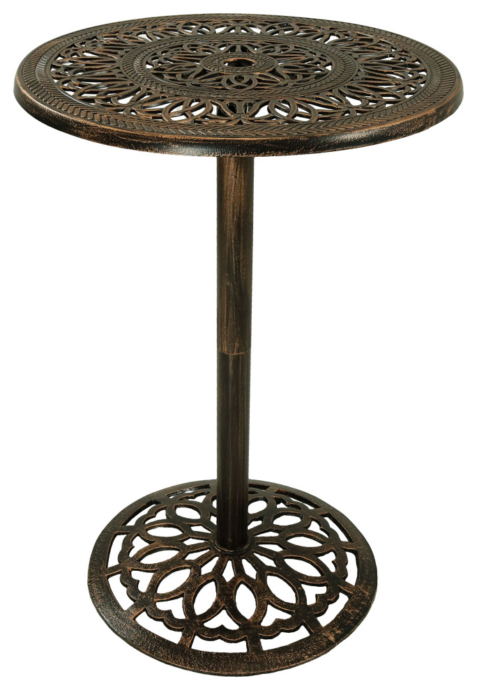 Paris Cast Aluminum Outdoor Bar Height Bistro Table ... Paris Cast Aluminum Outdoor Bar Height Bistro Table ... on Belham Living Wrought Iron Bar Height Bistro Set By Woodard id=77129