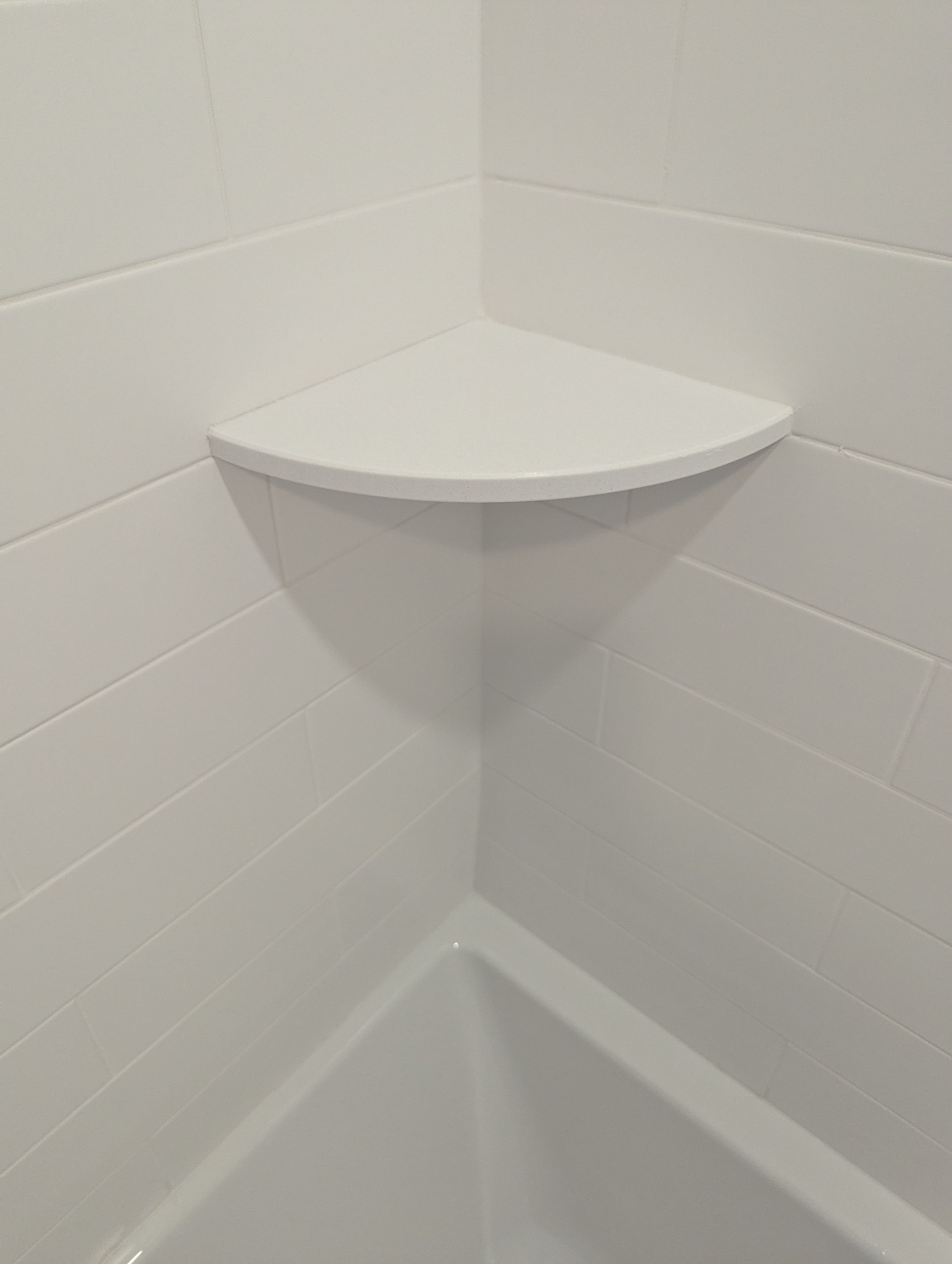 Quarter Round Bath Shelf