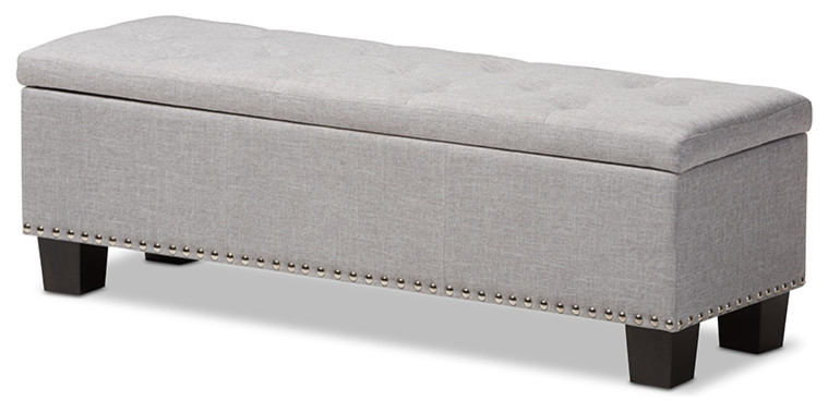 Hannah Upholstered On Tufting, Leather Storage Ottoman Bench Tufted