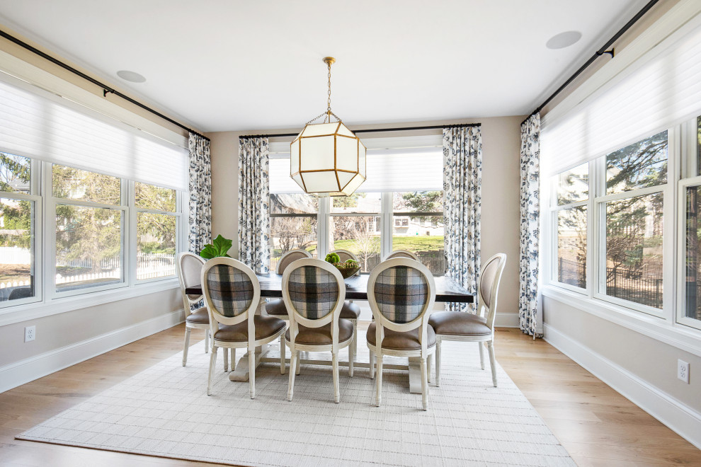 Transitional dining room in Minneapolis.