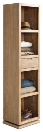 Joshua Driftwood Storage Shelf Unit with Mirror