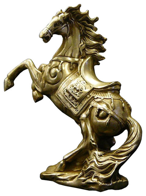 Chinese Silver Pewter Rearing Horse Figure Asian Decorative Objects Chinese Silver Pewter Rearing Horse Figure Asian Decorative Objects