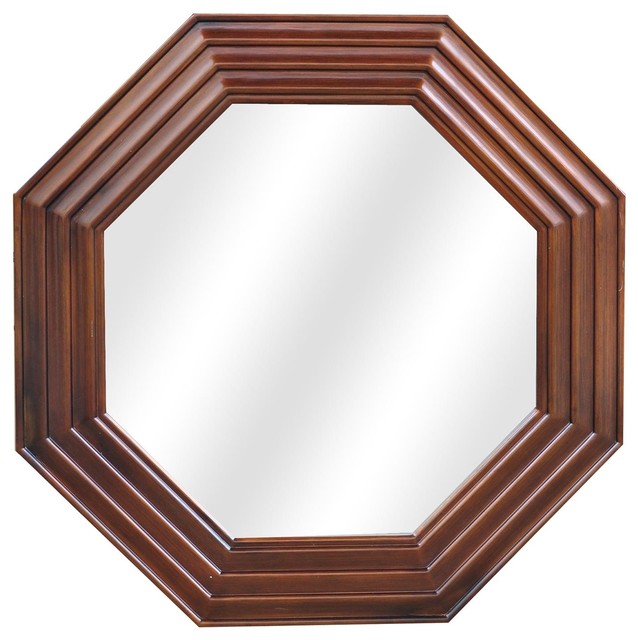 Whitman Brown Enamel Metal Framed Octagon Wall Mirror 48 Inch Whitman Brown Enamel Metal Framed Octagon Wall Mirror 48 Inch Diameter Traditional Mirrors By Uber Bazaar