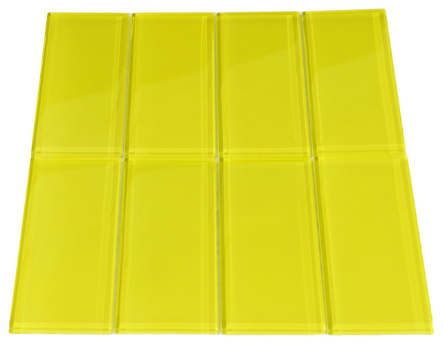 Yellow Glass Subway Tile, Sample
