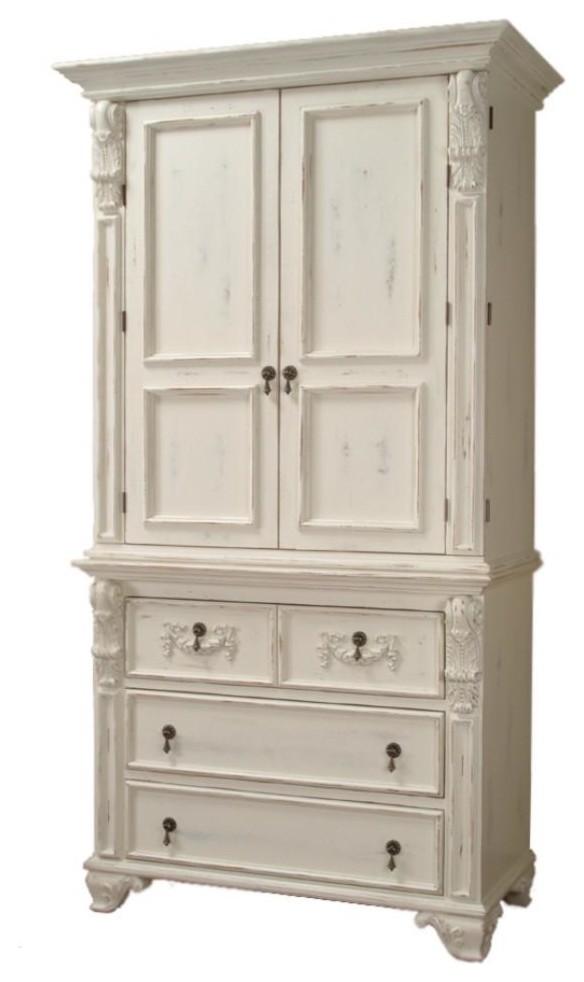 Distressed White Armoire Amazadesign