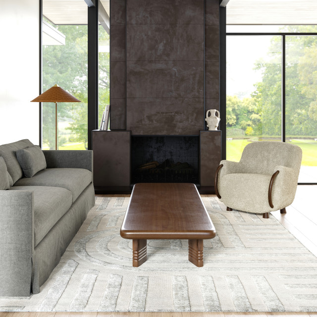 Arvin Olano x RugsUSA Downtown Textured Rug, 2'x8' Contemporary Hall And Stair Runners by