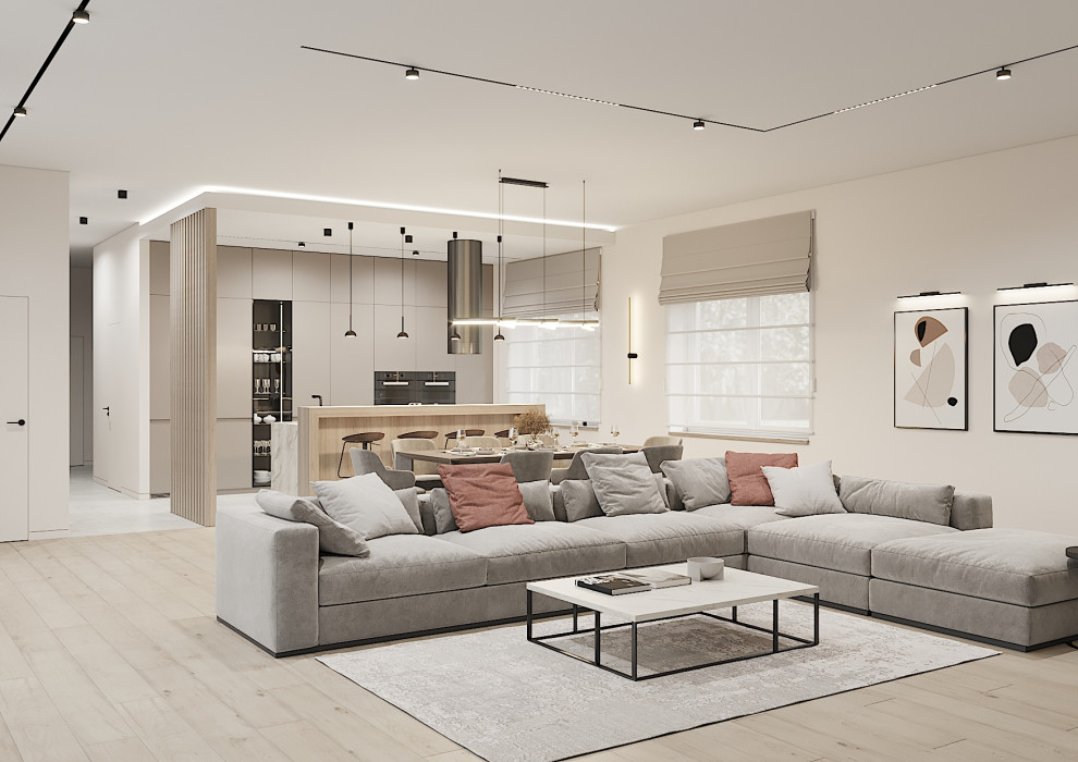 Кухня-гостиная 80м2 в частном доме