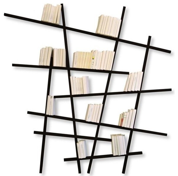 Mikado Bookshelves Black Contemporary Bookcases By Ahalife