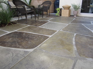 Stamped and colored concrete "imported stone" patio ...