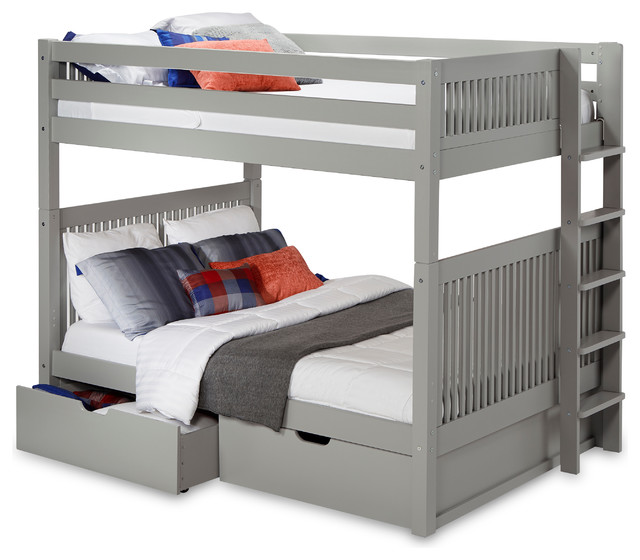 Full Over Bunk Bed With Drawers Mission Headboard Ladder Full Over Bunk Bed With Drawers Mission Headboard Ladder Transitional Beds By Camaflexi