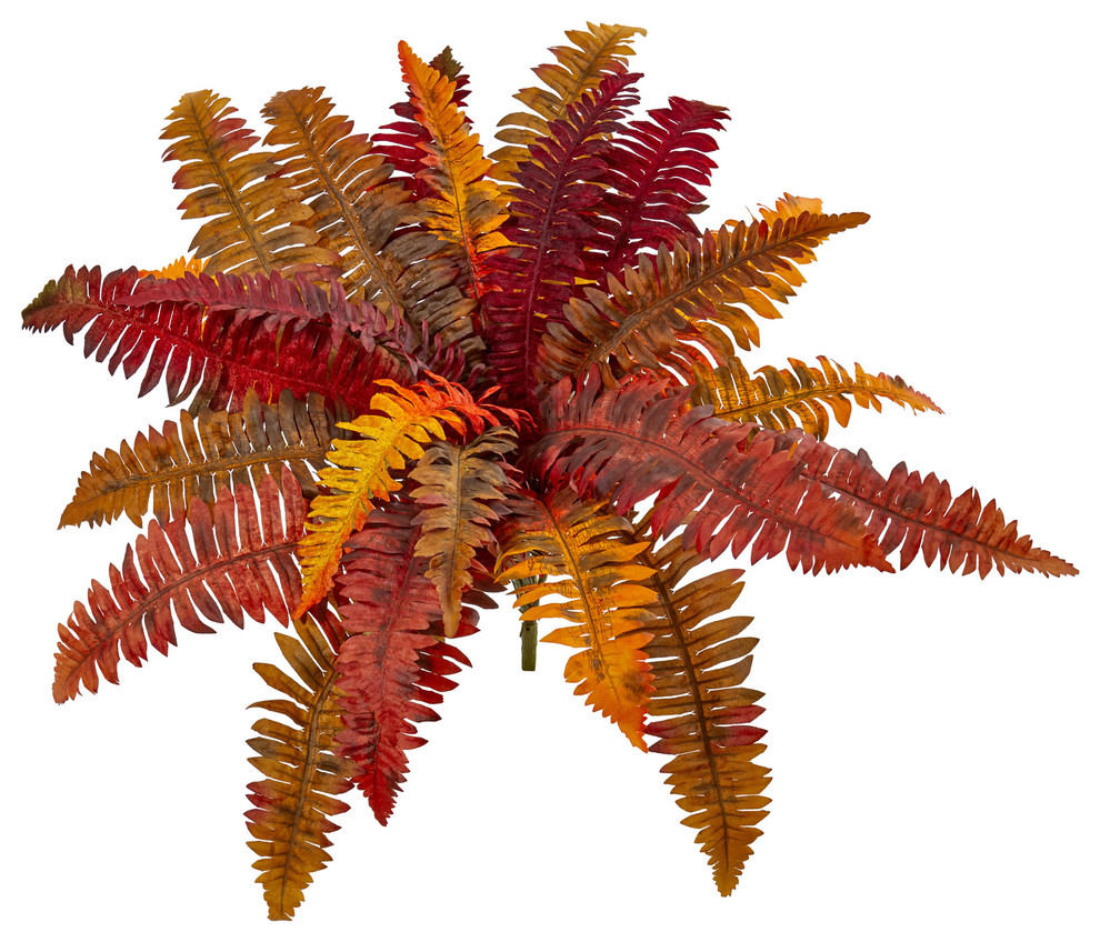 20" Autumn Boston Fern Artificial Plant, Set of 3 Artificial Plants