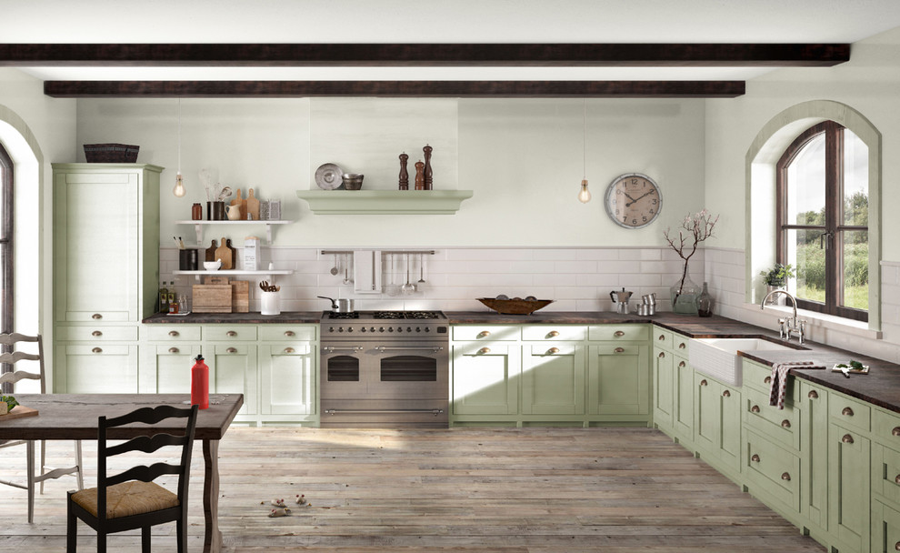 Mountain style kitchen photo in New York