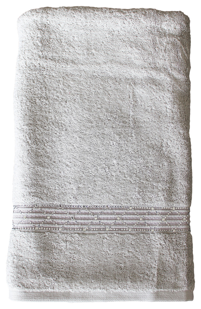 Sparkles Home Rhinestone Bath Towel with X Pattern Modern Bath