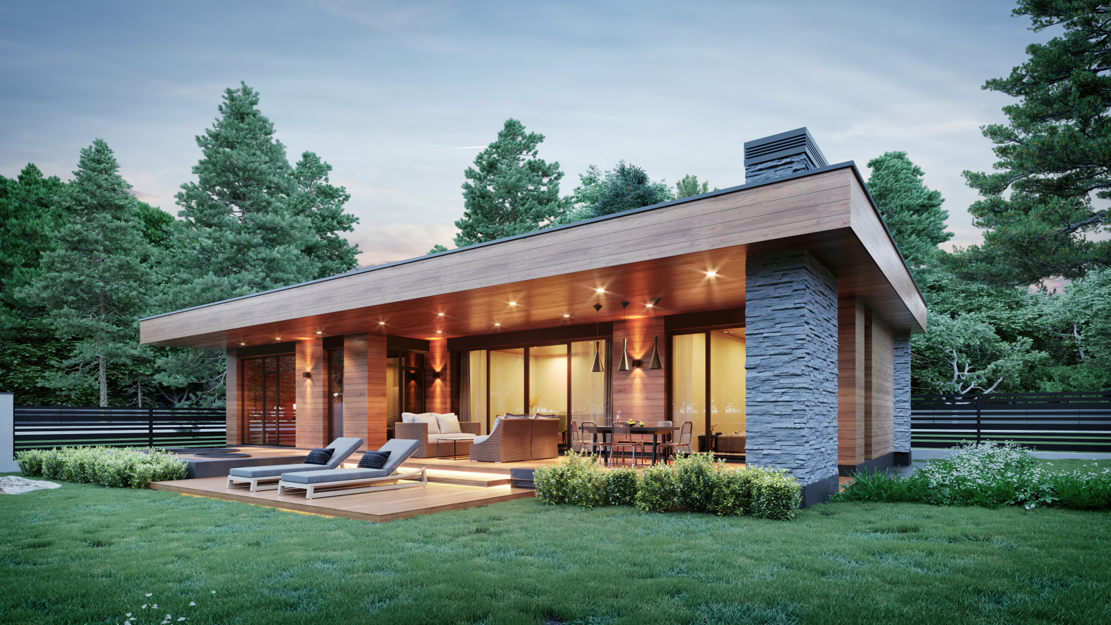 Проект индивидуального жилого дома и бани в КП "Голицыно-9"