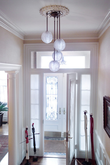 Design ideas for an eclectic entryway in Boston.